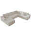 Canapé modulaire en forme de U de 132 po pour 5 personnes Koli, velours côtelé blanc, faisant face à droite-1848866077-1848866078