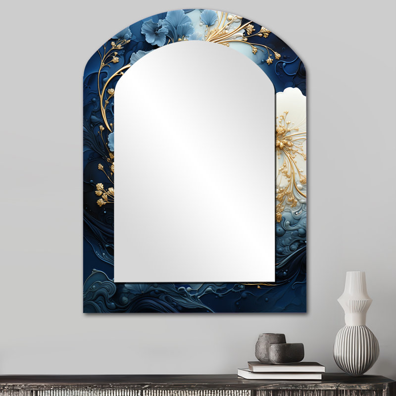 Miroir mural liquide encre spirale II, 34 po x 25 po