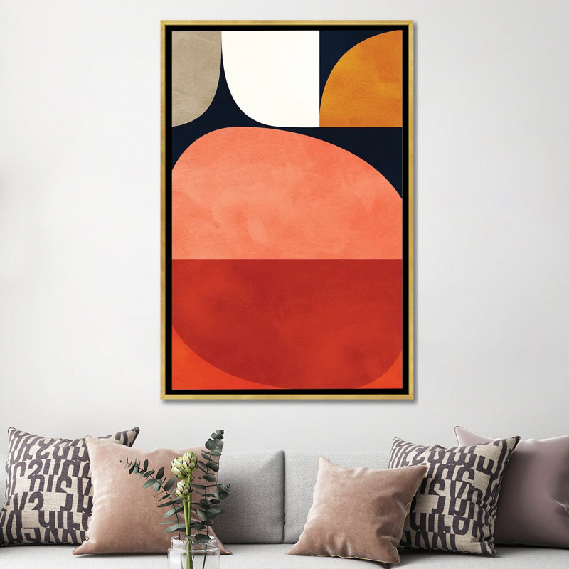 Mid Century Modern VI, 60'' H x 40'' W x 1.5'' D, Gold Framed Canvas, No Matte