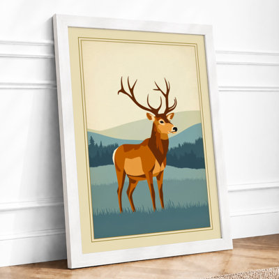 Mountain Deer Art Deco - Print