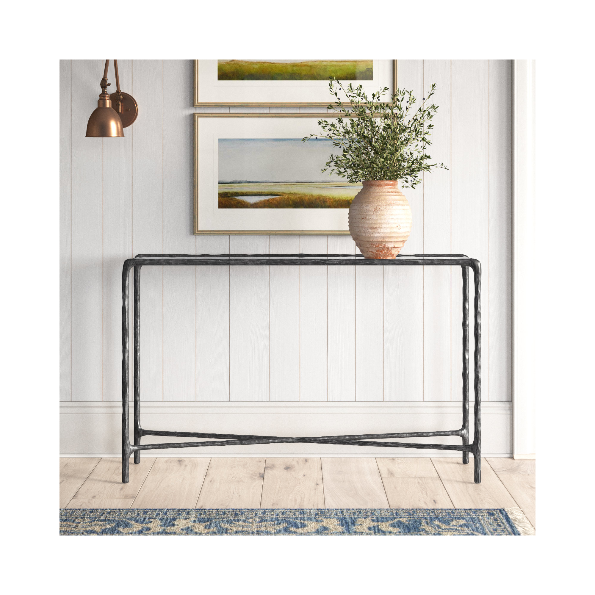 Evelynn 48'' Console Table, Black, Clear