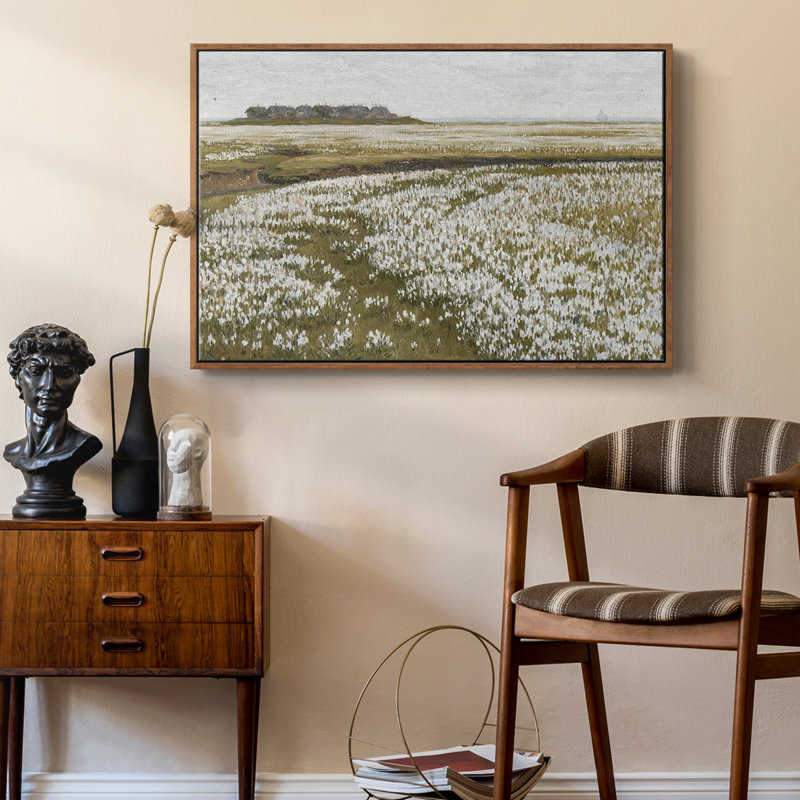 "Vintage Landscape - DCLXII" sur toile, Cadre flottant noyer, H 27 po x l 41 po x P 2 po
