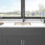 Évier de cuisine noir encastré de 21 po x 18 po, composite de quartz de qualité supérieure, épais et silencieux avec élimination des vibrations, surface dure non égratignée, coins arrondis pour un nettoyage facile,