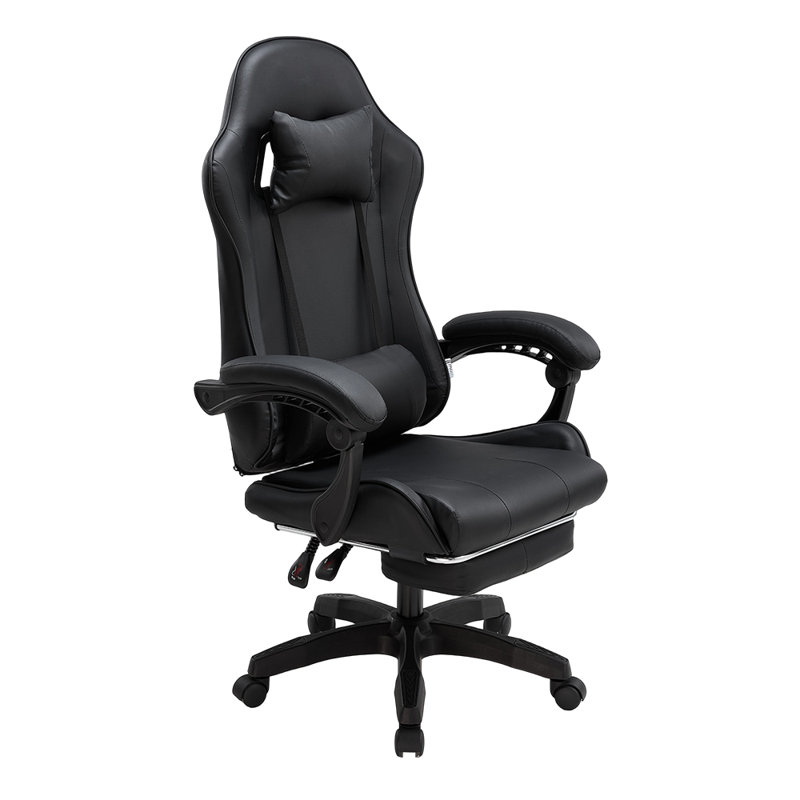 Metro Lane Adjustable Reclining Ergonomic Swiveling PC & Racing Game Chair in Black