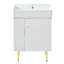 Meuble-lavabo sur pied simple 21,6 po avec plateau en céramique et panneau de fibres à densité moyenne Shanerica