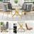 Round Glass Dining Table Set, 36" Clear Tempered Glass Tabletop With 4 Velvet Dining Chairs(Set Of 5)-1805813771