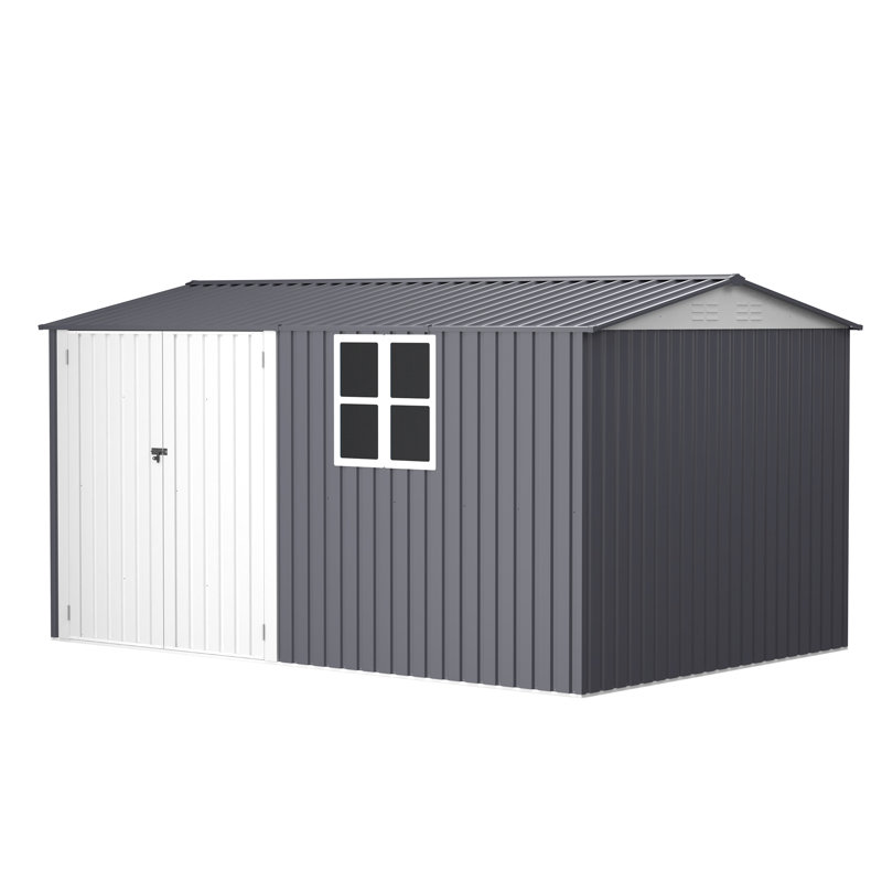 Remise de rangement en métal, 76.38" H x 143.7" W x 93.7" D