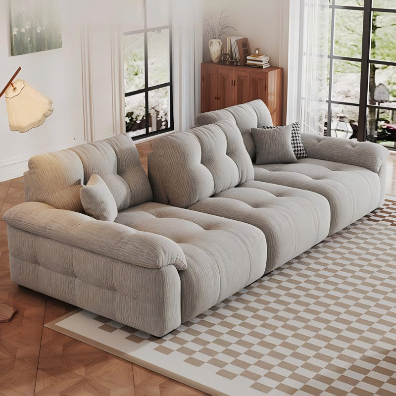 Canapé 118,11 po en chenille grise avec dossier réglable, H 38,58 po x l 118,11 po x P 47,24 po