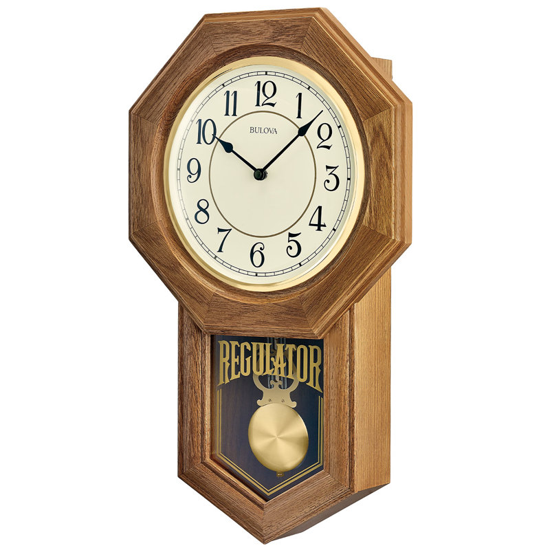 Thomaston Solid Wood Pendulum Wall Clock with Chime, C3545