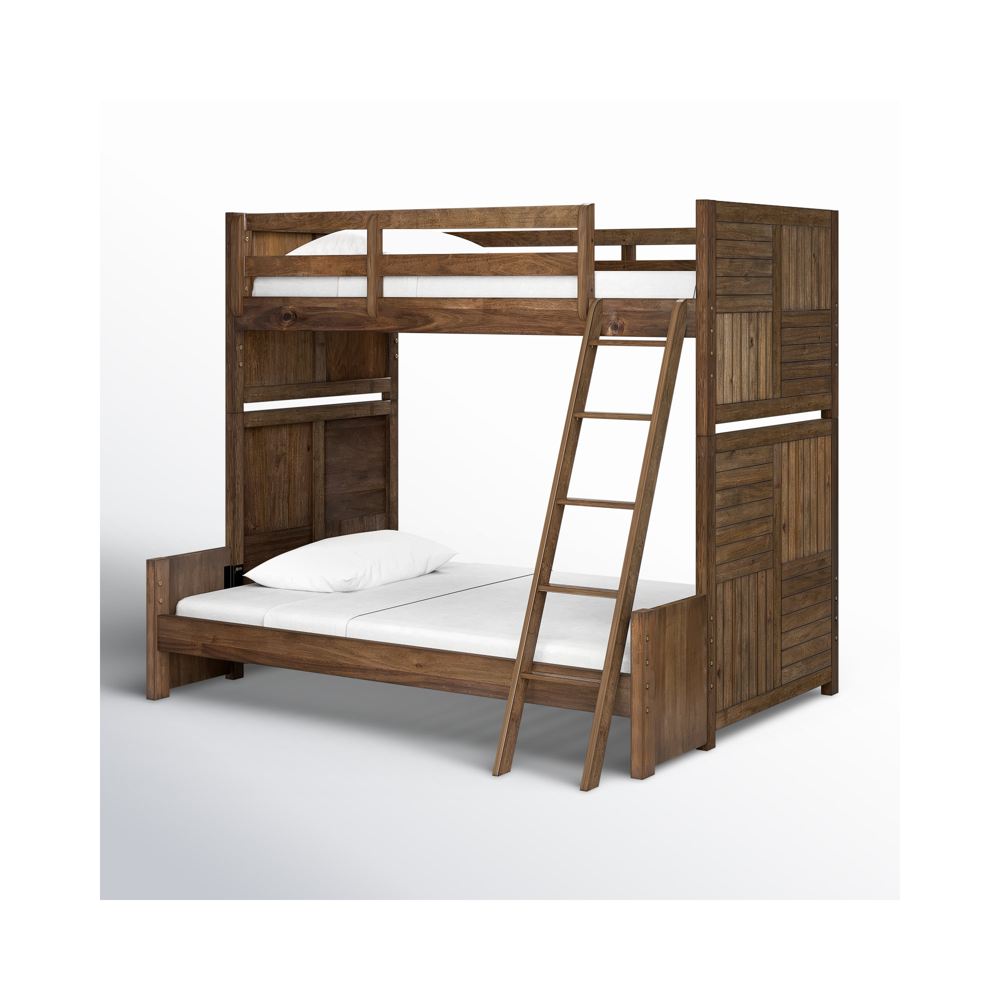 Halley Twin over Full Solid Wood Standard Bunk Bed, Brown