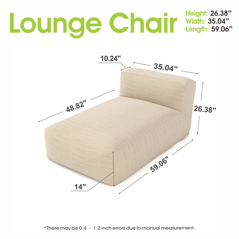Outdoor Olefin Chaise Lounge, Light Orange