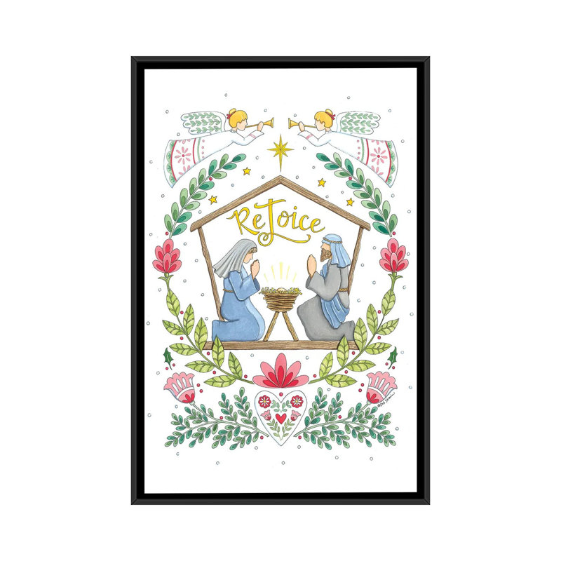 Joie de la joie - reproduction d'art murale - toile encadrée, 40" H x 26" W, Impression encadrée sans passe-partout, Noir