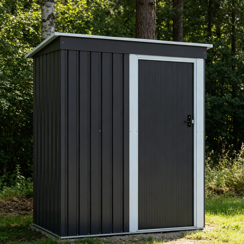 Dark Black Garden Storage Shed
