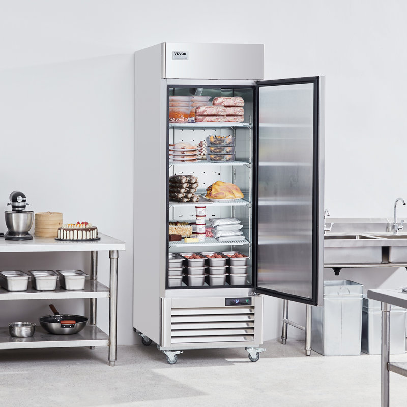 VEVOR 19.32 Cu. Ft. Stainless Steel Reach-In Freezer with Auto-Defrost