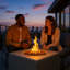 Lavish Garden & Patio Gas Fire Pit With Eco-Stone Finish-301636003