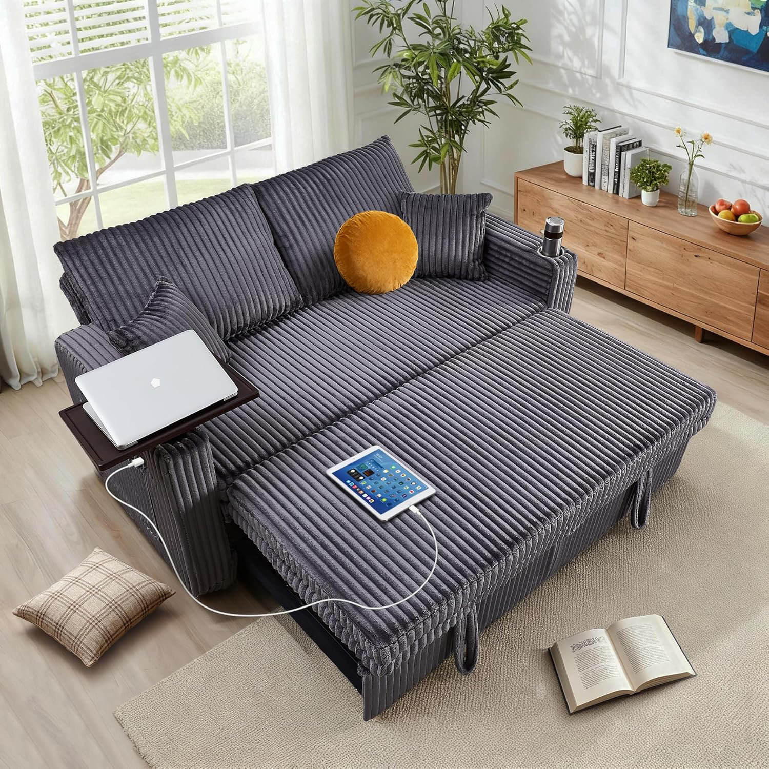 Latitude Run® 65In Sleeper Sofa Bed, Convertible Pull Out Couch With ...