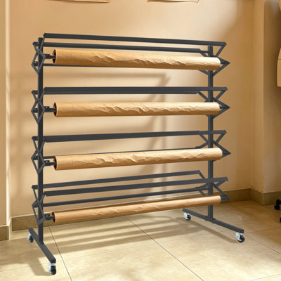 Large Paper Roll Holder, Mobile Rolling Organizer
