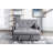 Linen Fabric 3-In-1 Convertible Sleeper Loveseat With Side Pocket-2135361476