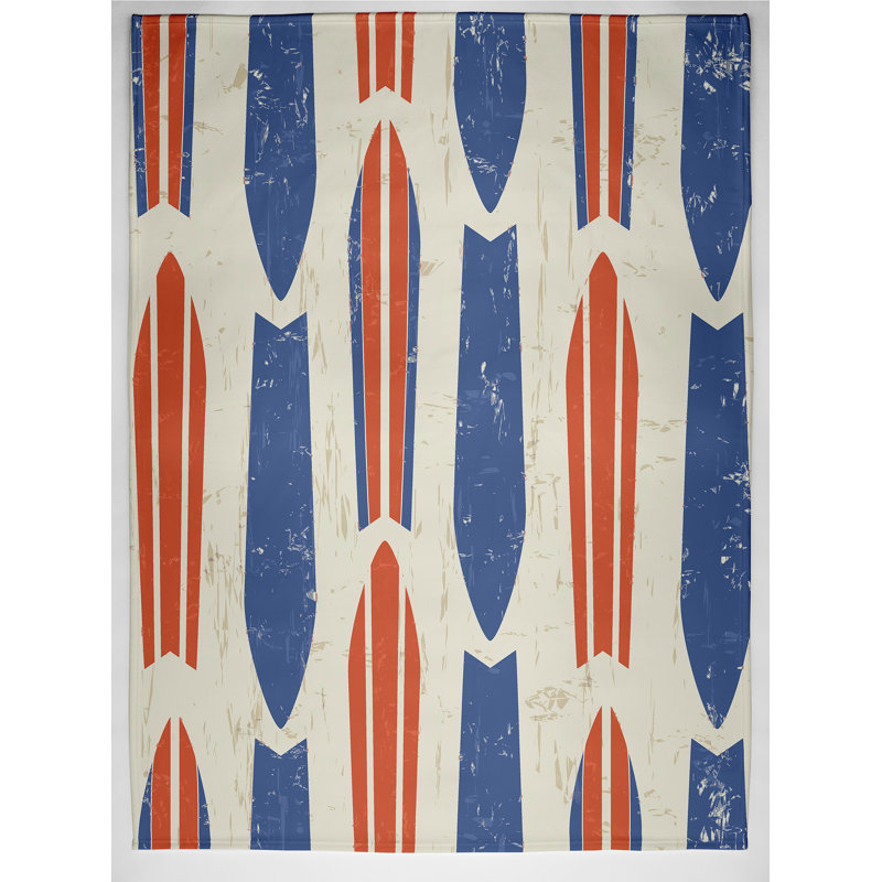 Talamore Plain Weave / Muslin Throw Blanket, Orange/Blue