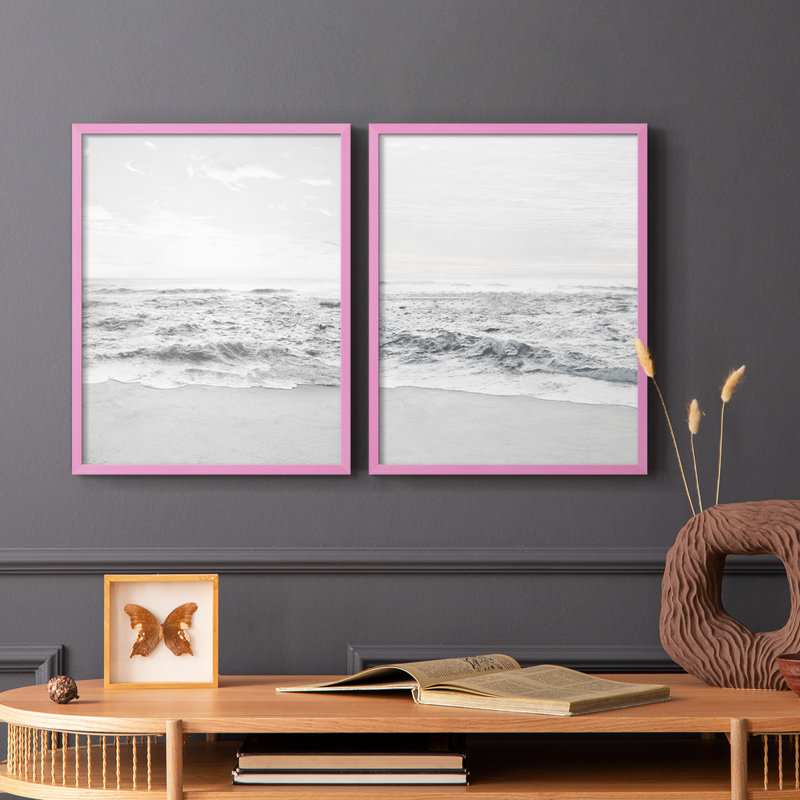 «Gentle Tides I», reproduction encadrée de qualité supérieure - prête à être accrochée - aucun clou requis - aucun clou requis
