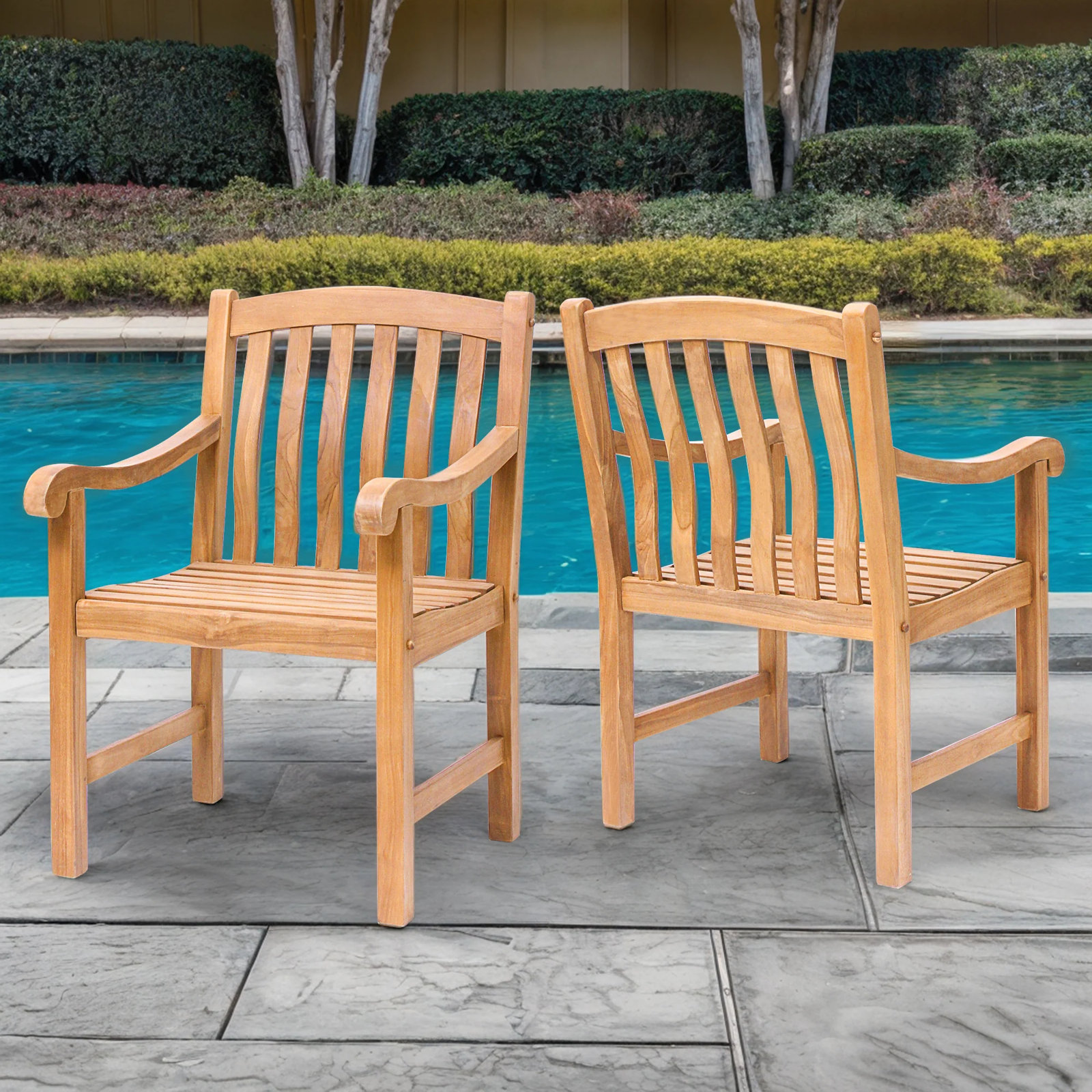 Caterina Summerton Teak Outdoor Dining Chair (Set of 2)