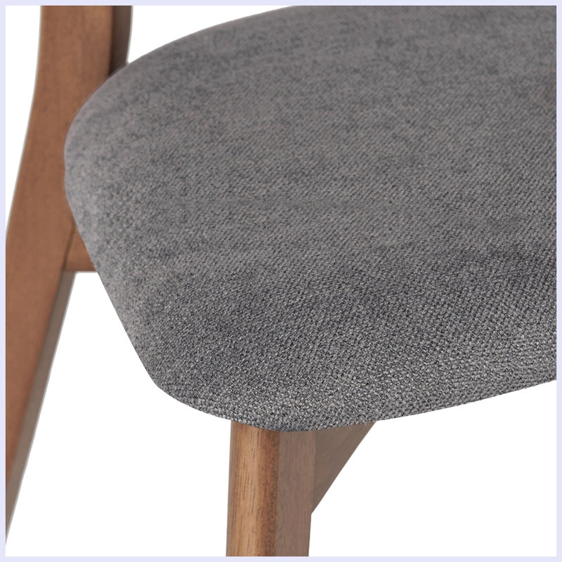 Chaises de salle à manger rembourrées Mid-Century, Gris foncé