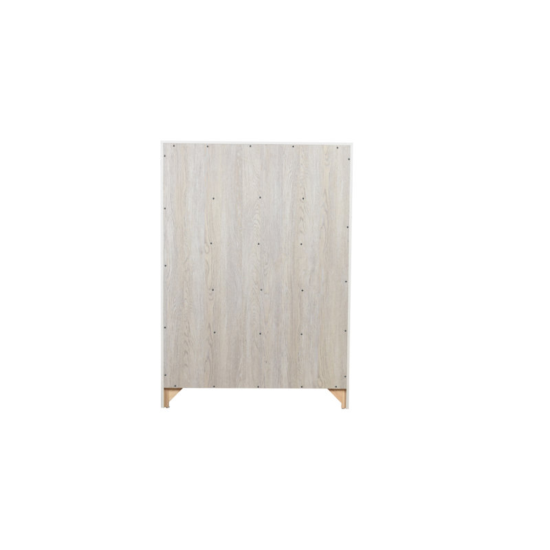 Commode 5 tiroirs Denver, Naturel / rustique