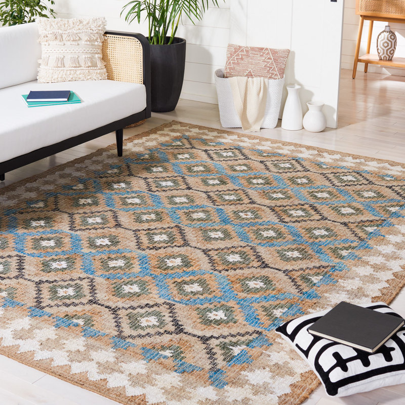 Goodwyn Flat Weave Jute Southwestern Rug, Rectangle 5' x 8'
