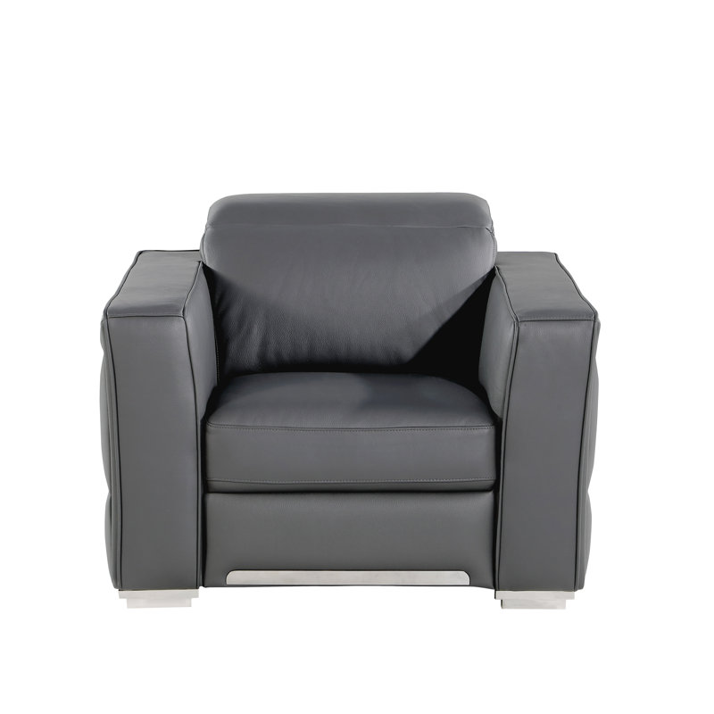 Fauteuil Eain, Gris foncé, Argent