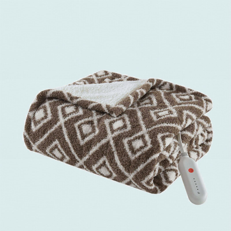 1 PCS 50X60" Dream Soft Heated Throw, Brown