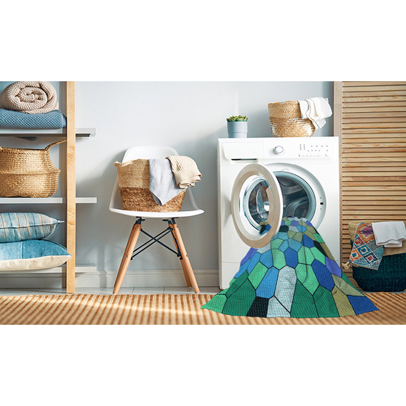 Tapis 100% à motif lavable à la machine 2989 3425-LBL, Rectangle 2 pi x 3 pi
