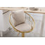 Chaise de bar en velours blanc cassé-873323327