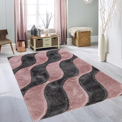 Aigneis Geometric Machine Tufted Shag 120cm X 170cm Indoor / Outdoor Area Rug
