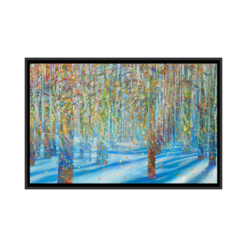Iris Scott - Snow Fall, reproduction d'art sur toile tendue, H 18 po x l 26 po x p 1,5 po, Toile avec cadre noir