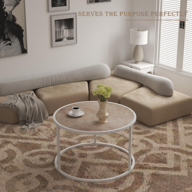 Table basse Deerika, Marbre blanc