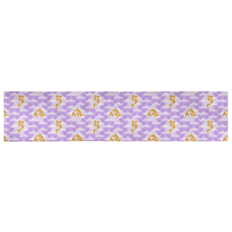 Chemin de table géométrique avicia, 91,5 po x 17,5 po, Mauve, Coton