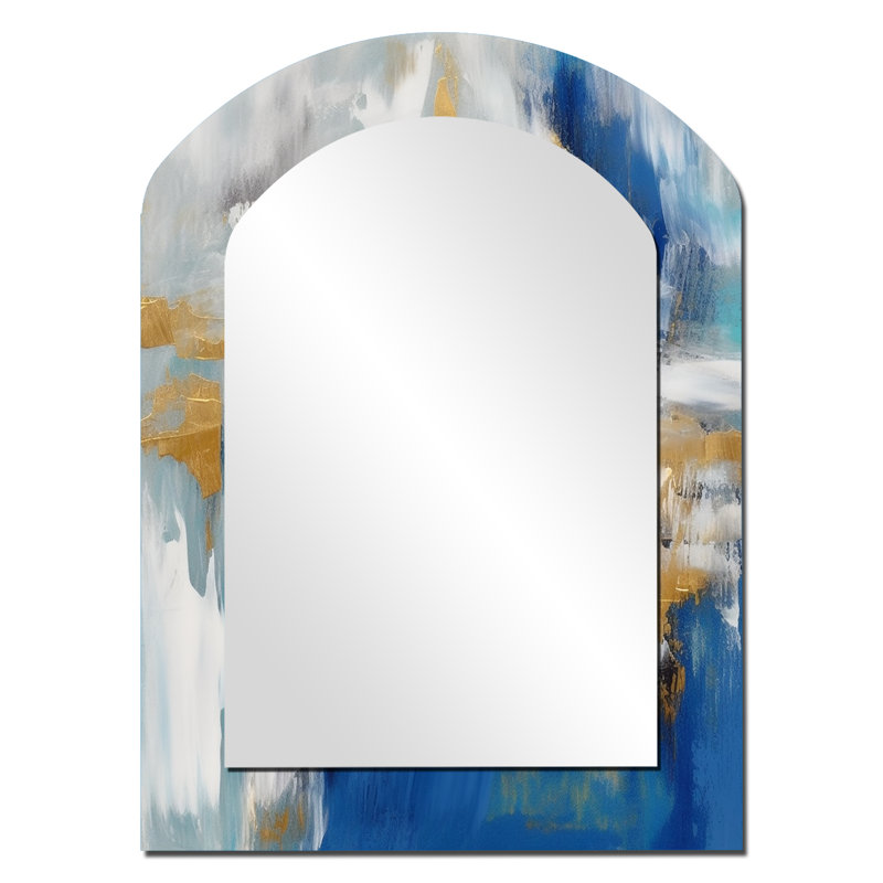 Radiant Muse Emergence IV - Gold Arch Wall Mirror Decor, 34" x 25"