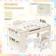 Ensemble de table et chaises pour enfants Philippe, table de bricolage en bois 3 en 1 avec 2 chaises, grands bacs de rangement, porte-rouleau de papier et gobelets à peinture, bureau de jeu de dessin pour tout-petits pour la garderie en classe à domicile-112651554