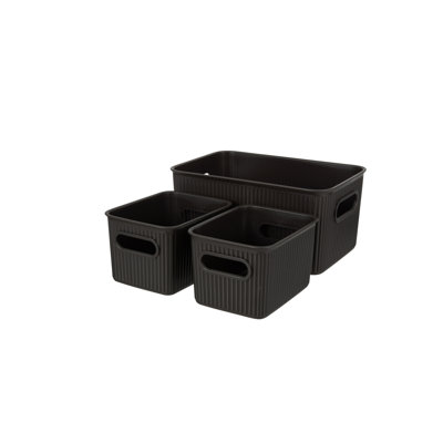 3 Piece Plastic Bin Set