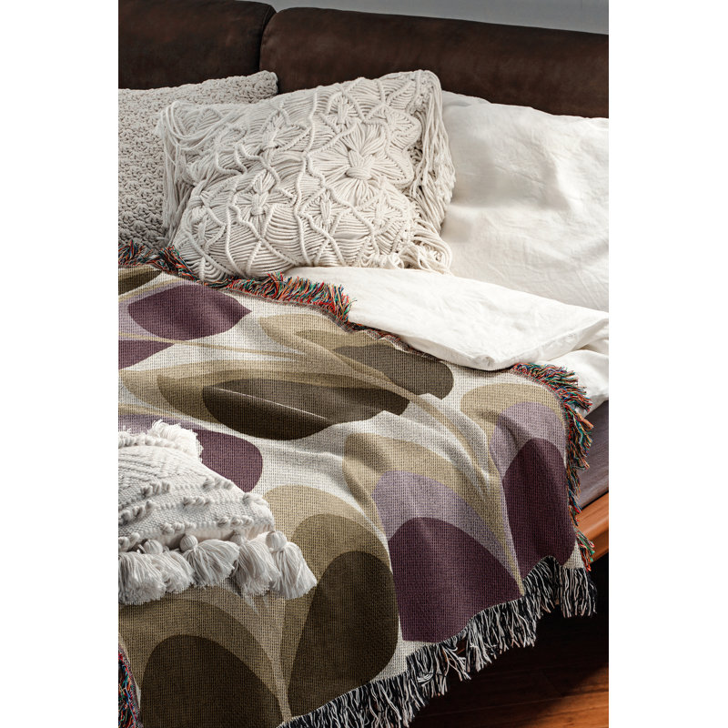 Jeté en mélange de coton rétro, Mauve, L 60 po x l 50 po