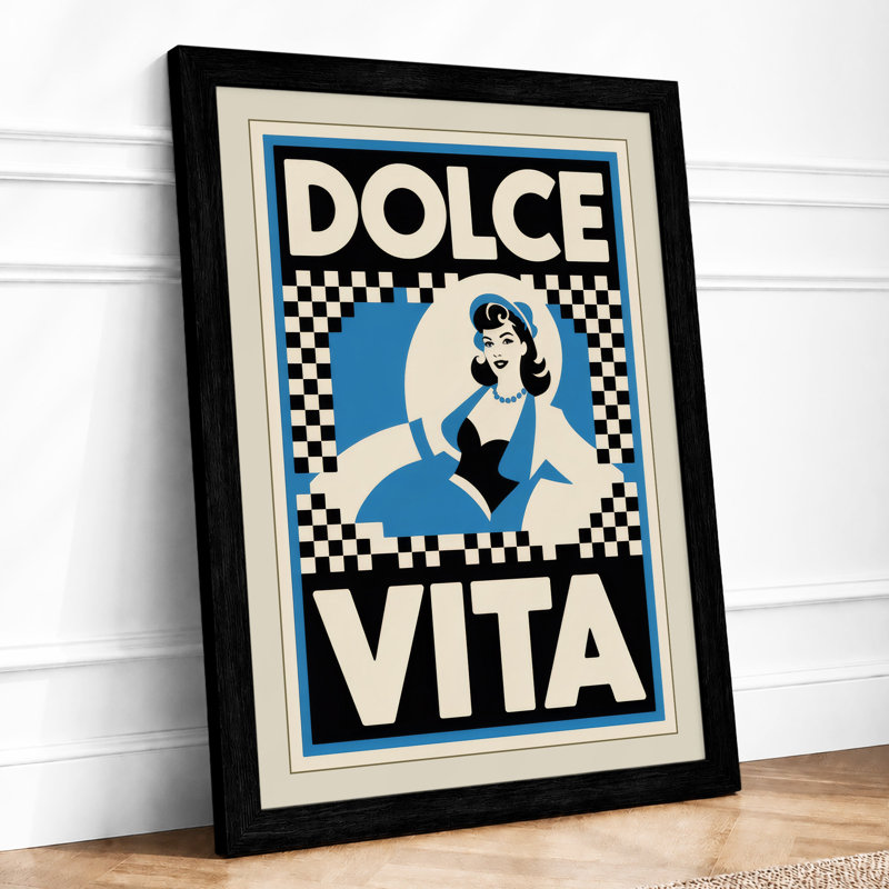 Dolce Vita Art Deco - Framed Print, Black, A4 - 29.7 x 21.0 cm