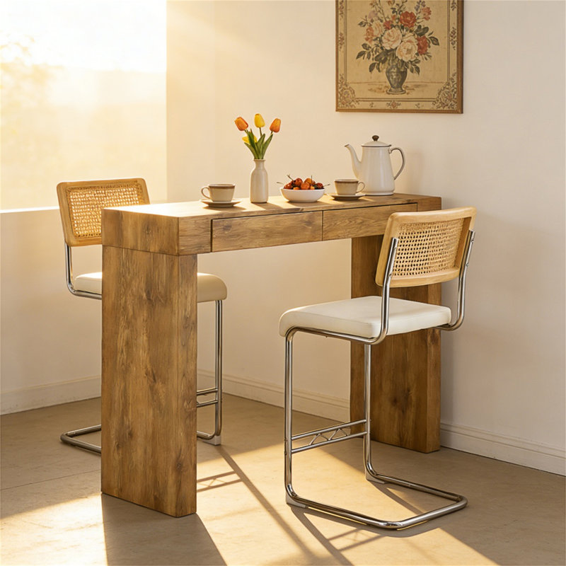 Ensemble 2 pièces de chaise de bar en cuir