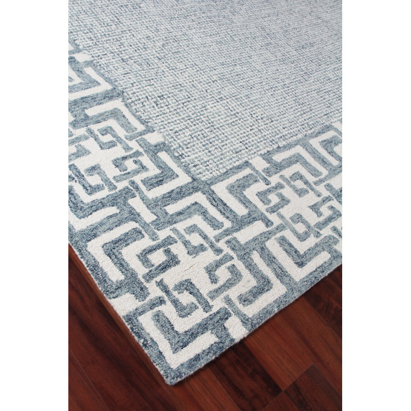 Caprice Oriental Handmade Wool Aqua Area Rug, Aqua/Silver, Rectangle 12' x 15'