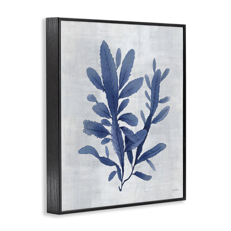 Giclée encadrée Blue Sea Algae, design par Amber Sterling, H 14 po x l 11 po, Giclée encadrée noir minuit