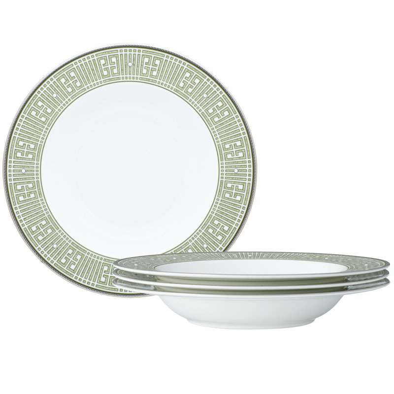 Noritake Infinity Soup Bowls, 8.5", 12 oz., Green Platinum