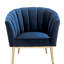Chaise d'appoint Colla en velours bleu minuit et finition dorée