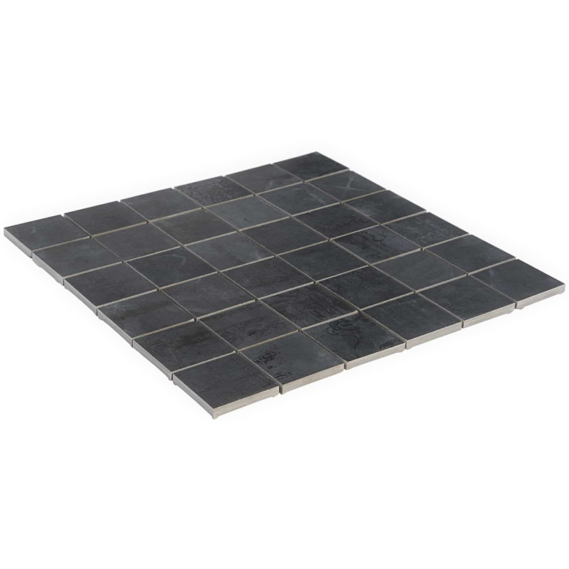 Angela Harris Inspira 2X2 Matte Porcelain Mosaic Tile, Dark Gray