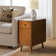 Quintavion 14"W Mid-Century Modern End Table With Storage And Built-In Outlets