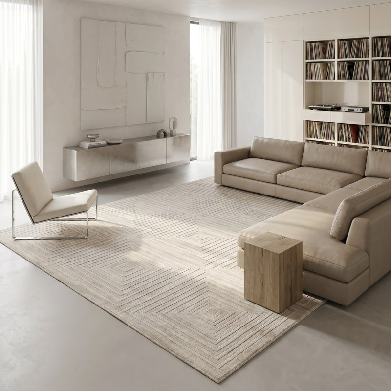 Castelli Wool and Viscose Geometric Indoor Rug, Rectangle 14' x 18'
