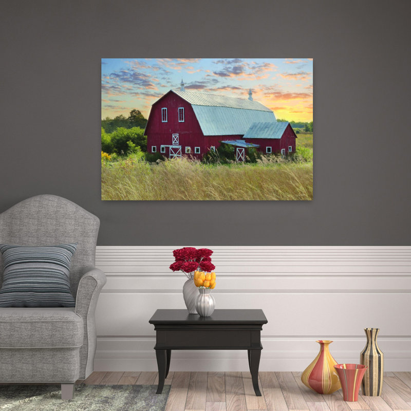 Art contemporain contemporain, paysage d'automne dramatique classique, H 32 po x l 48 po
